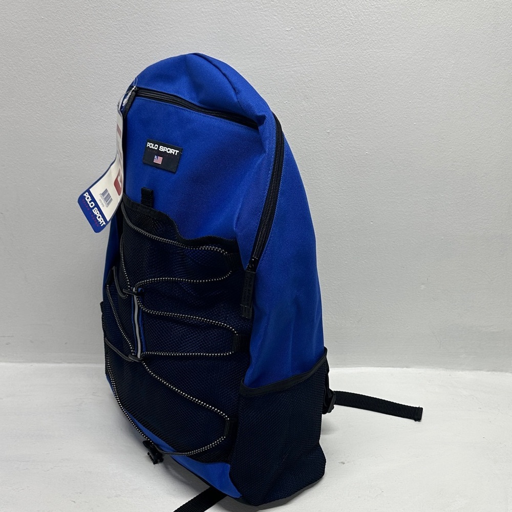 Vintage 1990s Polo Sport Ralph Lauren Backpack Deadstock 90's Blue Black New NWT - Picture 5 of 9